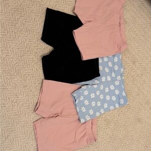 Old Navy 5T Biker Short Bundle - Pink, Black & Light Blue Daisy